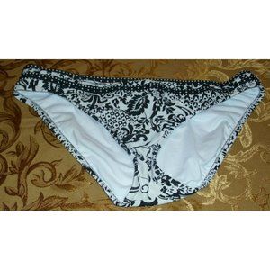 Bikini Bottom no Brand Black & White Floral Print Low Rise Size XL